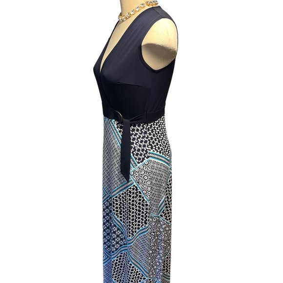 ENFOCUS STUDIO Maxi Dress Size 8 Deep V Plunge Crossover Neckline Sleeveless - Picture 6 of 12